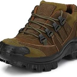 Men's Olive Leather Outdoor Shoes -12-picture-10