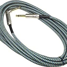 Electronic Spices 5M Right Angle To Straight Instrument Cable, Nickel Plated Electric Guitar Cord And Amp Cable Nylon (6.35 Mono To L Shape 6.35 Mono)-picture-31