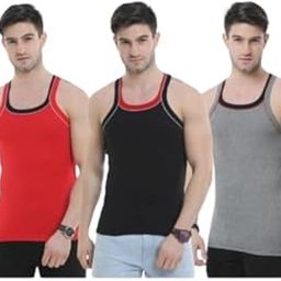 Mens Cotton Solid Colour Vest Sleeveless Pack of 3 | P-picture-21