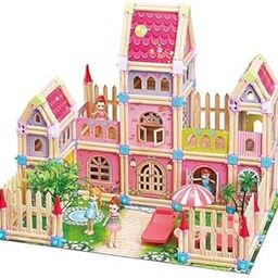 Toy Hues DIY Doll House- Pretend Play Building Toys for Kids-Creative Play Toys-Doll House Model Game for Kids-183 Pcs-4