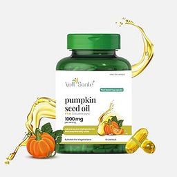 Voll Sante Pumpkin Seed Oil Capsule—1000 mg Per Serving|HPMC Plant-Based Veg Capsules|Non-GMO|Cold-Pressed | Ayurvedic | Dietary Supplement | Natural Source of Omega 6 & 9 Essential Fatty Acids | Supports Hair & Skin Health | 30 Veg Capsules-image-49
