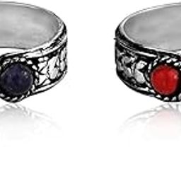 925 Oxidized Silver Carved Stone Toe Ring | Gift for Every Occassion | With Certificate of Authenticity and 925 Stamp | 6 Month Warranty-image-31