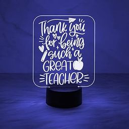 Gift Me Bazar Thankyou Gift for Teacher | Best Teacher in The World Gift Lamp | 7 Color Changing Light with USB Cable | Teachers Day Gift Items | School Teacher Gift | Desk Table Lamp-image-64