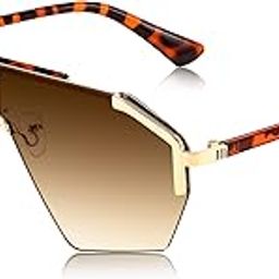 Fashion Flat One Piece Oversized Sunglasses Rimless Irregular Stylish Retro Design Shade Women Men E1264-image-10