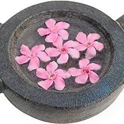 MYNAKSHA Stone Round Shape Urli Bowl | Traditional Decorative Handcrafted Urli Bowl | Floating Flowers or Tealight Candles Water Bowl for Home, Office and Table Decor (10inch)-image-53