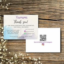 Yellow Nuts Personalized Thank You Cards For Small Business 50 Pcs Thanks For Purchase Your Order Shopping Greeting Card Tags-23