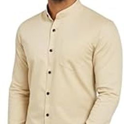 Men’s Cotton Blend Slim Fit Casual Shirt | Ultra Soft Fabric | Full Sleeves | Stylish Chinese Collar | Eye-Catching Design for All Occasions-image-27