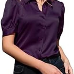 Women's Satin Solid Half Sleeves Regular Fit Casual Shirt-image-0