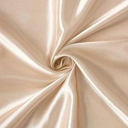 Silky Satin Fabric Material by Meter|110 Cm Width,Slik & Shiny Fabrics|Fabric for Dress,Pillowcases,Pajamas,Evening Dress,DIY (1 Meter,Beige), Solid-image-82