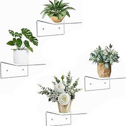 Siyara Device of PS Acrylic Invisible Wall Rack Shelf | Small Floating Plant Stand for Living Room, Bedroom, Bathroom, Kitchen | Clear Display Shelf for Home, Office & Decorative Use (Pack of 8)-image-94