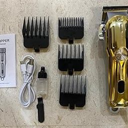 APTRIM Men Usb Rechargeable Professional Clippers Trimmer 300 Min Runtime 4 Length Settings With Led Display, Gold-image-90