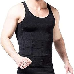 Slimming Tummy Tucker Slim & Lift Body Shaper Vest/Thermal Compression Base Layer Belly Buster Undershirt Vest to Look Slim (X-Large,Black)-4