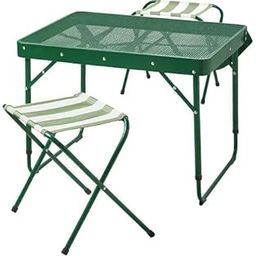 MARIAS KOMMERCE STRANDON Outdoor Folding Table Set, Green Metal Patio Furniture, 1 Table with 2 Chairs, Portable Garden Camping Set-image-72