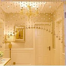 Crystomist 10 String, 100% Glass Drops,Acrylic Beads String Hanging Crystal Curtain for Living Room (10 String Suitable to 2.5 to 3 Feet Width)(Golden)-image-18