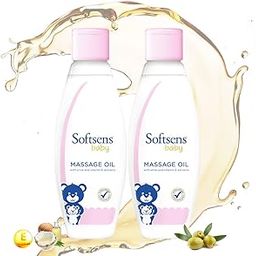 Softsens Baby Massage Oil with Vitamin E & Olive Extracts, Free from parabens and harmful chemicals 200Ml (Pack of 2, White)-image-42