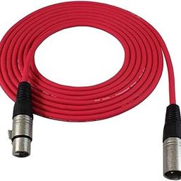 KEBILSHOP XLR Male to XLR Female Cable 3 Pin Pro Audio Mic Patch Cord, Shielded and Balanced Cable for Microphone,Amplifier,Guitar Studio/Broadcast. (5 Meter/16.4 Feet) RED-12
