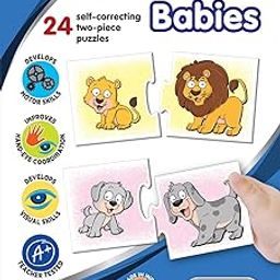 Frank Animal Babies –(48 Pieces) 24 Self-Correcting 2 Pcs Puzzle- Early Learner Educational Jigsaw Puzzles Set for Kids 3 Years and Above - Educational Toys and Games - 10305-image-8