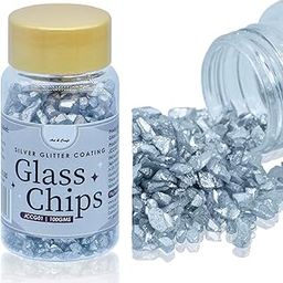 Colour Coating Glass Chips 100Gram Silver Glitter-image-88