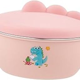 HEAVENGLOW Children Food Bowls Rice Bowl Cartoon Stainless Steel First Stage Baby Bowls Pink-28