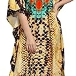 Ethnic Designer Printed Kaftan Dresses for Women – Stylish, Modest, Loose Fit, Free-Size Long Maxi for Casual, Holiday & Beachwear-6