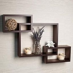 Skaffix Floating Living Room Shelves, Square, Interlocking Engineered Wood Wall Mount Shelves for Dining Room Bed Room and Home Accent Piece Office Wall Shelves (Brown)-image-39