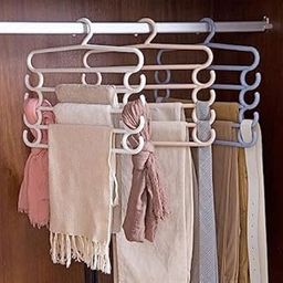MeeTo 5 Layer Heavy Duty Multipurpose Hanger with Extra Side Hooks for Dupatta,Tie Cloth Rack Multilayer Storage Scarf Tie Rack Hanger(Multicolor) (Multi Color, 3)-image-30
