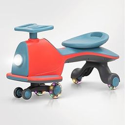 Baybee Nord Baby Swing Car for Kids | Twister Push Ride on Toy Kids Car with 360° Rotation, LED Lights, & Music | Push Rider Cars upto 85kg Weight Capacity | Magic Cars for Kid 3 to 8 Years (Red/Blue)-14