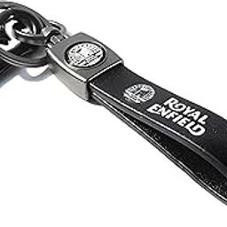 Catchy Premium Leather & Metal Keychain And Keyring Compatible With Royal Enfield (Black)-picture-54