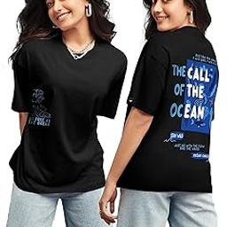 bewakoof Women's 100% Cotton Graphic Print Oversized Fit Round Neck T-Shirt-picture-17