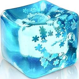 SWIPIO Ice Cube Stress Balls | Silent Nice Square Shape Sensory Squishy Fidget Toy Slow Rise for Adults, Kids | Stress Balls Ice Cube with Snowflakes Inside (1)-2