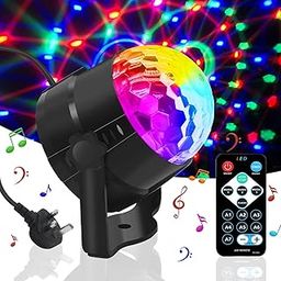 Disco Light, Jsdoin Sound Activated Party Light with Remote Control, Disco Ball Lights for Kids Halloween Xmas Birthday Disco Parties Lighting, Dance Karaoke Decorating…-18
