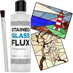 8oz Liquid Zinc Flux for Stained Glass, Soldering Work, Glass Repair and more - Easy Clean Up - Made in USA-30