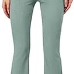 Ribbed Stretchable Pants for Women, Boot Cut Bell Bottom Trousers, Casual, Yoga, Gym, Jogging-image-3