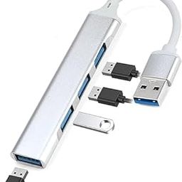 AdzMozi® 4-in-1 USB Hub Multiport Adapter Aluminium Shell, USB c hub with Fast Data Transfer Speed for PC, Laptops, MacBooks (Silver) (USB to USB-A)-image-50
