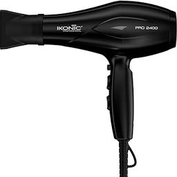 Ikonic 2400 Professional Hair Dryer, Black, 2200W with Powerful AC motor, 2 speed and 3 heat settings with Cool shot, 2 Interchangeable Nozzles, Hang up loop, Control Frizz, All Hair Type-18