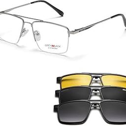 Metal Polarized 3PCS Magnetic Lens Clip On Glasses with Spring Hinge and Double Bridge for Men Women 8145-picture-11
