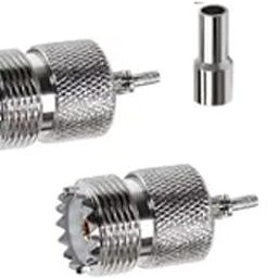 NISTECH UHF Crimp Connectors SO239 Female (Pack fo 2) Jack Adapter For Cable Crimp Type For Cable RG174,RG316-image-87