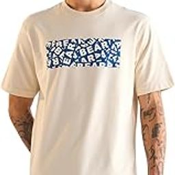 the bear house Men's Oversize Fit Blue Cotton Printed Polo-picture-17