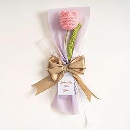 The Zappy Box Single Crochet Tulip Bouquet, 26.67 x 12.7 cm, Handmade with Crochet Yarn, Crochet Tulip Pattern Flower with Especially For You Tag, Artificial Tulip Birthday Flower Gift, Quantity:1-image-96