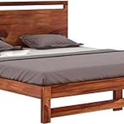 Munindra Art Solid Wooden King Size Bed | Double Bed with headboard for Bedroom Home | Furniture for Bedroom | 106.68 cm × 208.28 cm × 160.02 cm-image-62