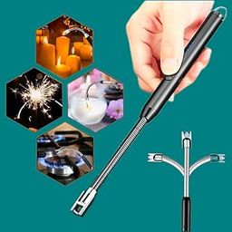 Kitchen 360 Degree Rotation Windproof BBQ Candle Metal Lighter Rechargeable-image-70