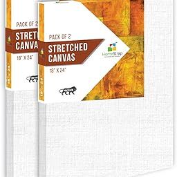 Homestrap Primed Cotton Pre Stretched Canvas with Wooden Frame White, 18 x 24 Inch (Pack of 2)-10