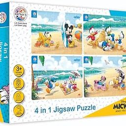 Ratna's 4 in 1 Disney Jigsaw Puzzle 140 Pieces for Kids. 4 Jigsaw Puzzles 35 Pieces Each (Mickey Mouse & Friends)-31