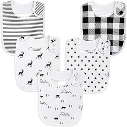 KiddyStar Double Layer Bandana Bibs - Thick, Multi Snaps, Organic Cotton - Soft & Absorbent - For Drooling, Teething, Feeding-image-75
