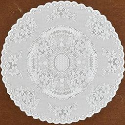EASTTARDOMM? Cotton Round Centre Table Covers Floral Printed Tablecloth Dinning Table Cover for 2 Seater, 38 x 38 Inches, White-image-78