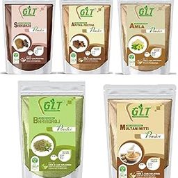 Amla Reetha Shikakai Bhringraj Multani Mitti Powder 100% Pure & Natural Powder Each 50gm (250gm)-image-87