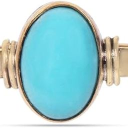 10.25 Ratti Firoza Original Turquoise 9.22 Carat Stone Ring For Men And Women With Lab Certified-image-6