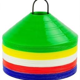 Disc Soccer Cones – Set of 50 Training Marker Cones for Soccer, Football, Sports, Agility Drills, Field Markers – Durable Plastic, Flexible, Stackable with Carry Holder for Coaches & Athletes (10)-image-10