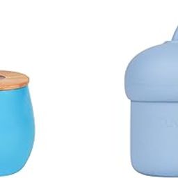 tudd Baby Stainless Steel Happy Tummy Mug 8oz, 240 Ml,Pink (2 Year - 6 Years) | Blue with Mini Sip | Spill-Proof Silicone Straw Cup for Kids | Blue-image-17