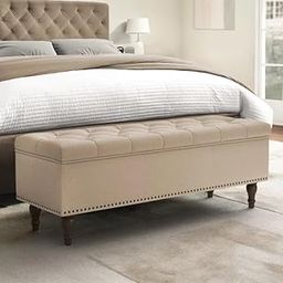 Arlecia Upholstered Ottoman Bench with Storage for Living Room, Storage Chest for Sofa Couch Bedroom Entryway (Wheat)-image-68
